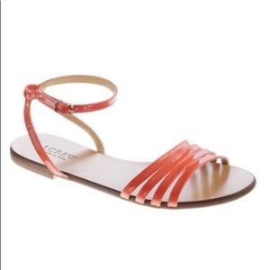 J. Crew Lilibeth Orange Patent Leather Sandals